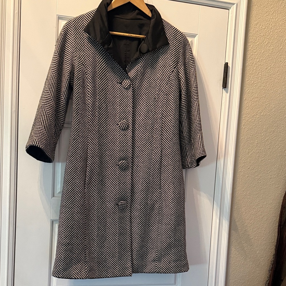 Stylish Black and White Women's Coat